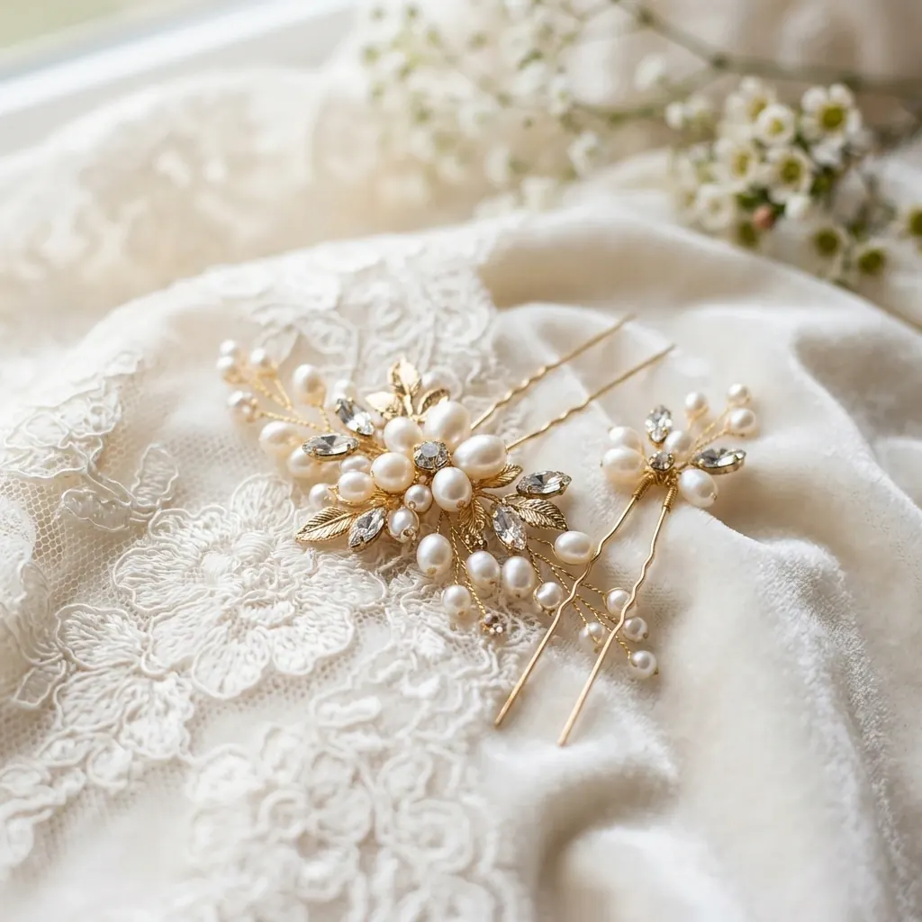 Bridal hair pins pearl