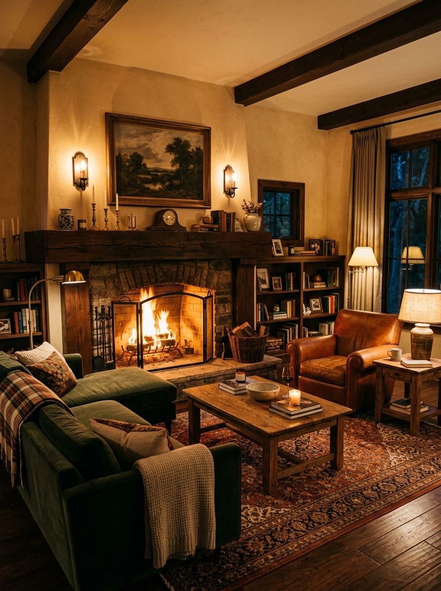A Fireplace Living Room at Its Best Is a Room Where Everything Agrees