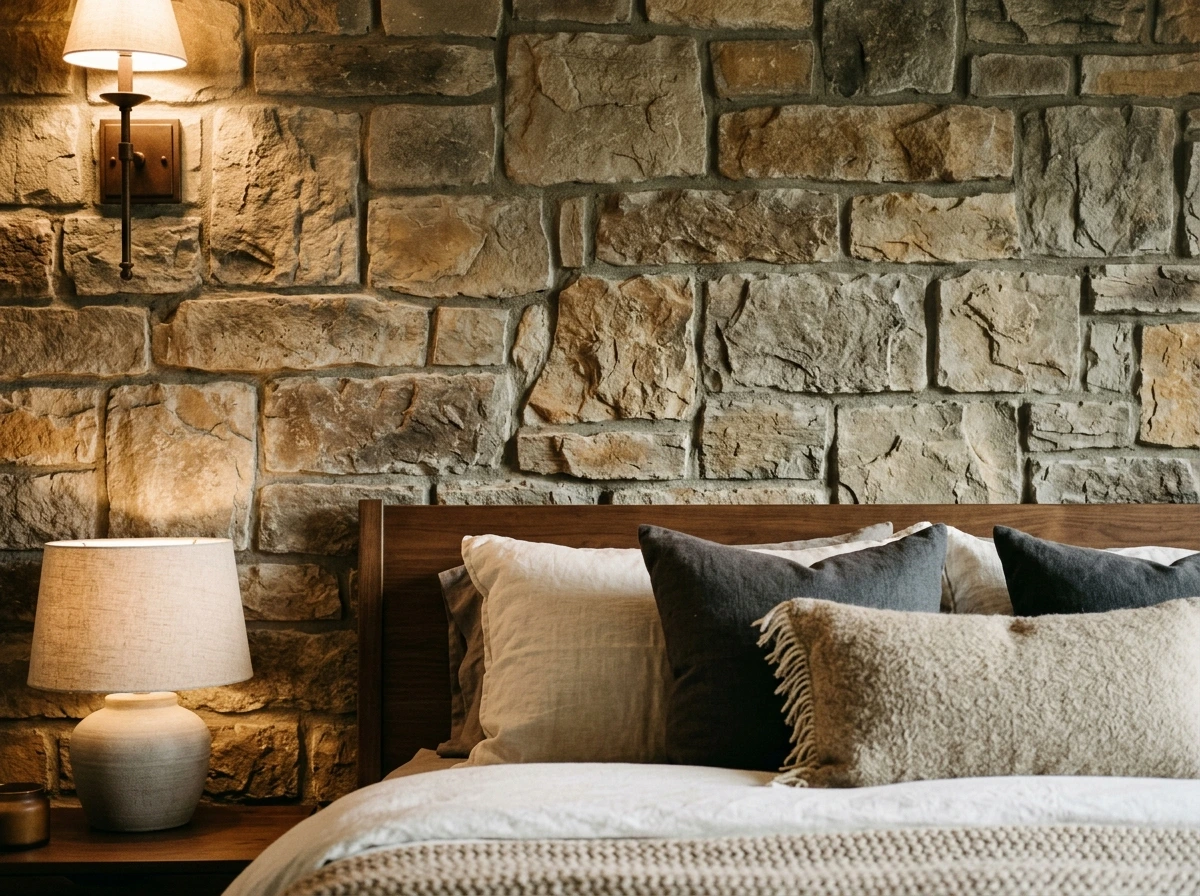 A Stone-Look Accent Wall for a True Castle Feel