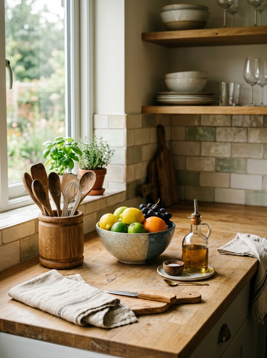 An Aesthetic Kitchen Counter Display That Still Works for Dinner