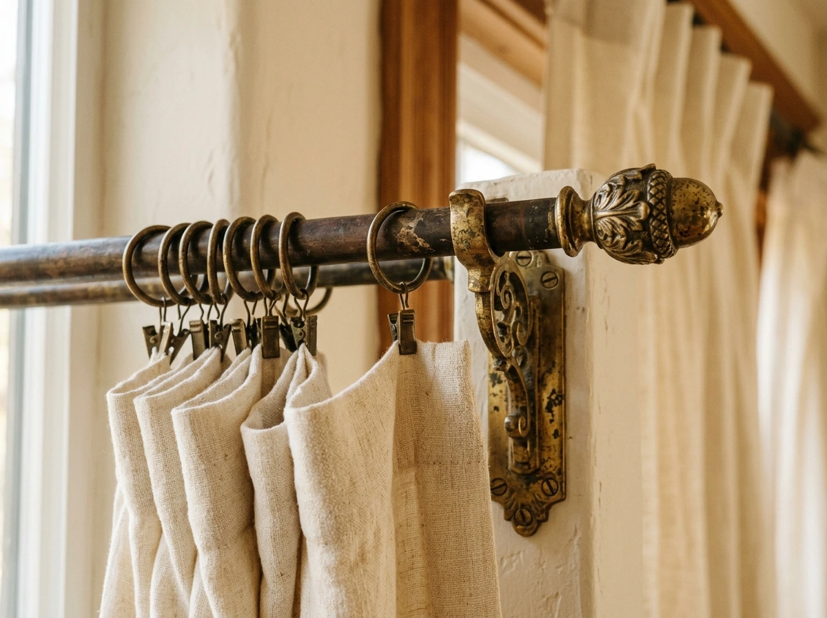 Antique Brass Hardware and Fixtures in a Classic Interior