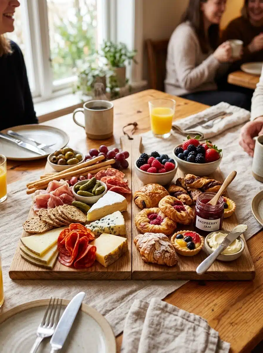 Birthday Brunch Charcuterie Board With Sweet and Savory Mix