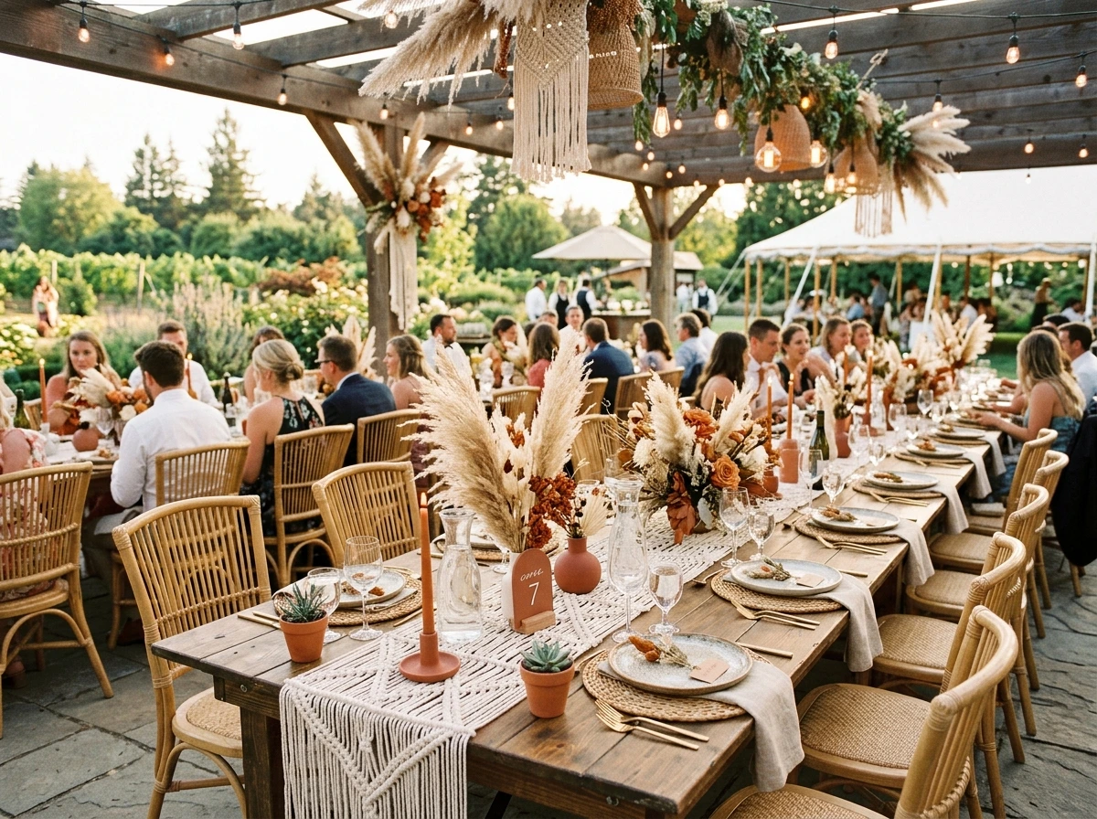 Boho Macrame: A Neutral, Textured Wedding Reception Theme