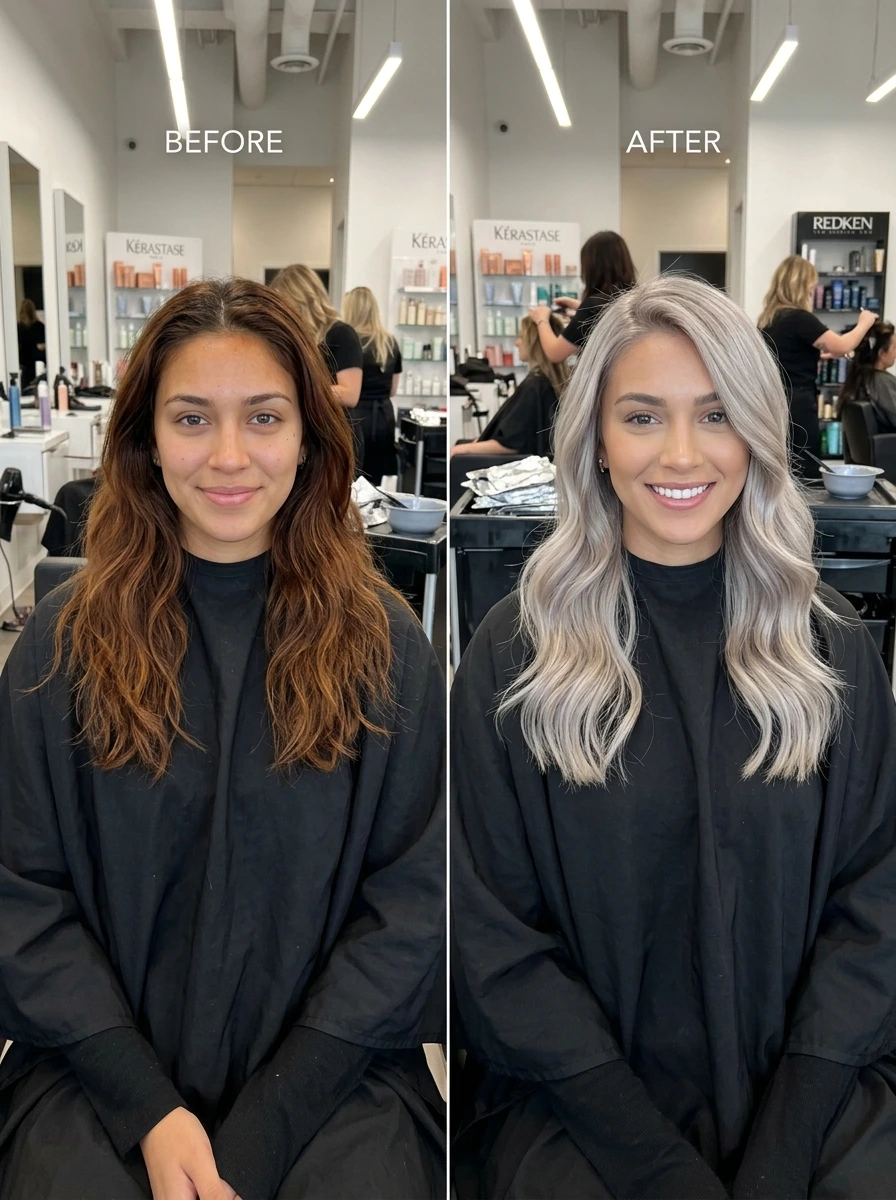 Brown to Ashy Blonde Balayage, the Toning Journey Explained Step by Step