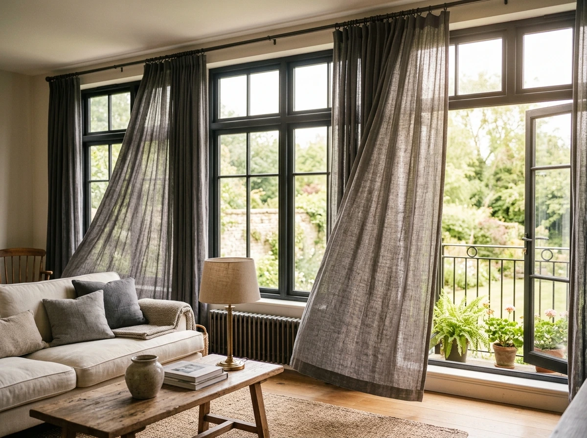 Charcoal Linen Curtains That Soften Every Hard Edge