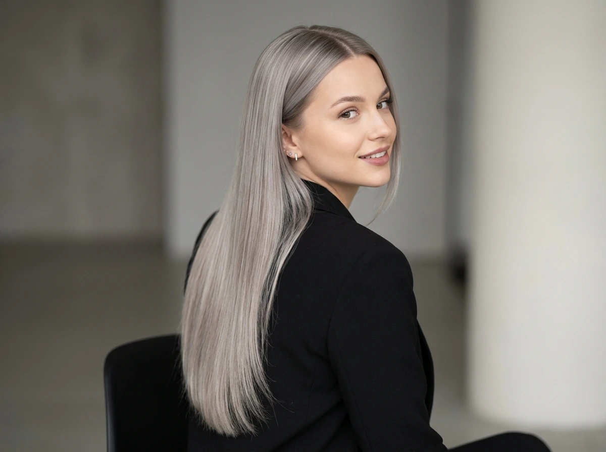 Cool Ash Blonde Long Hair Color for a Sophisticated Finish