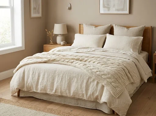 Cream, Oatmeal and the Layered Bed That Feels Like a Magazine Spread