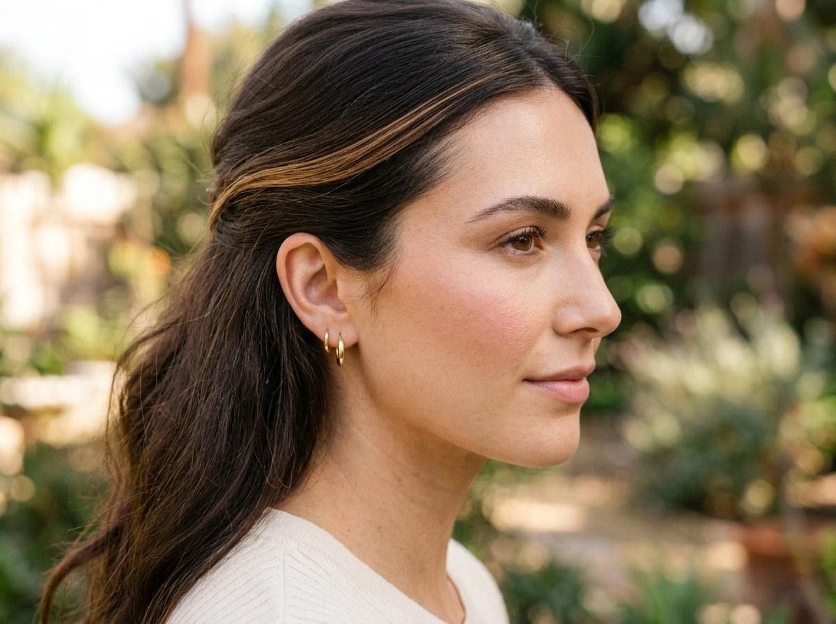 Dark Brown With Subtle Face Framing Highlights for Long Hair