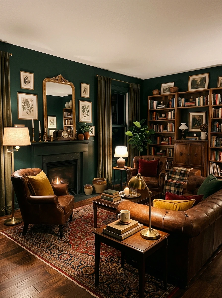 Dark Green Walls, the Signature Backdrop