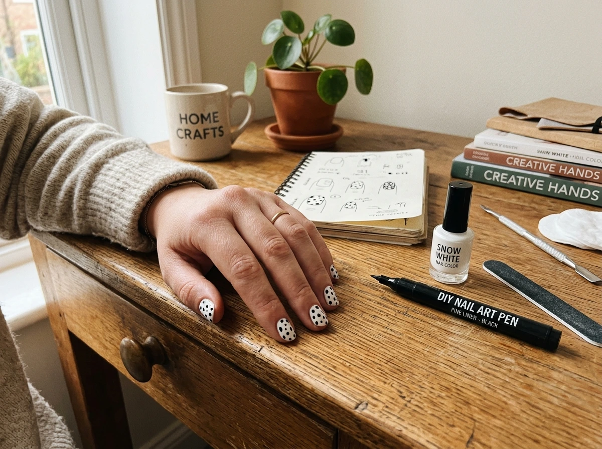 DIY Dalmatian Spot Nails With Nail Art Pen