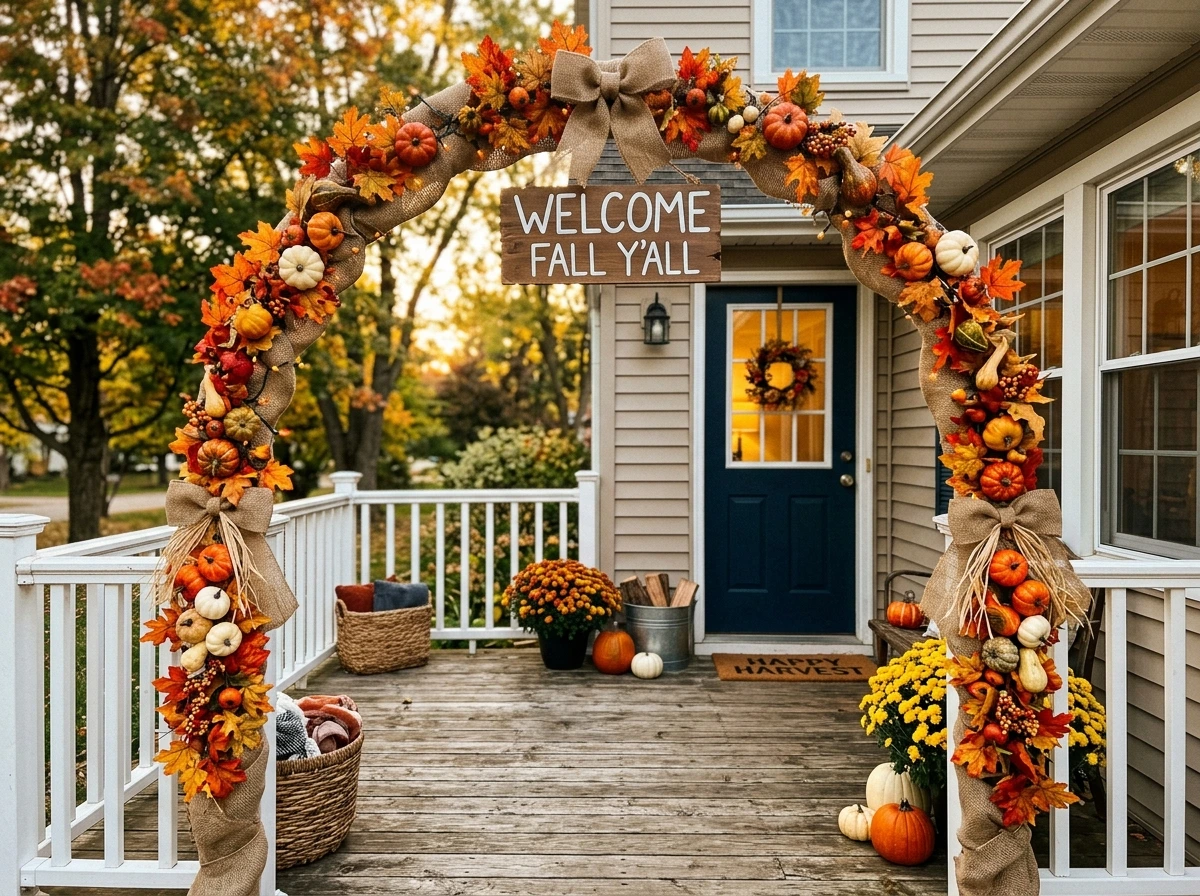 Dollar Store Fall Wedding Arch DIY