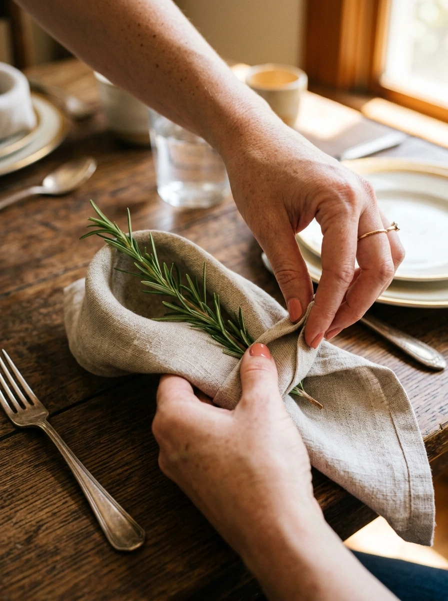 Entry: The Thanksgiving Napkin Fold That Looks Expensive and Takes 30 Seconds