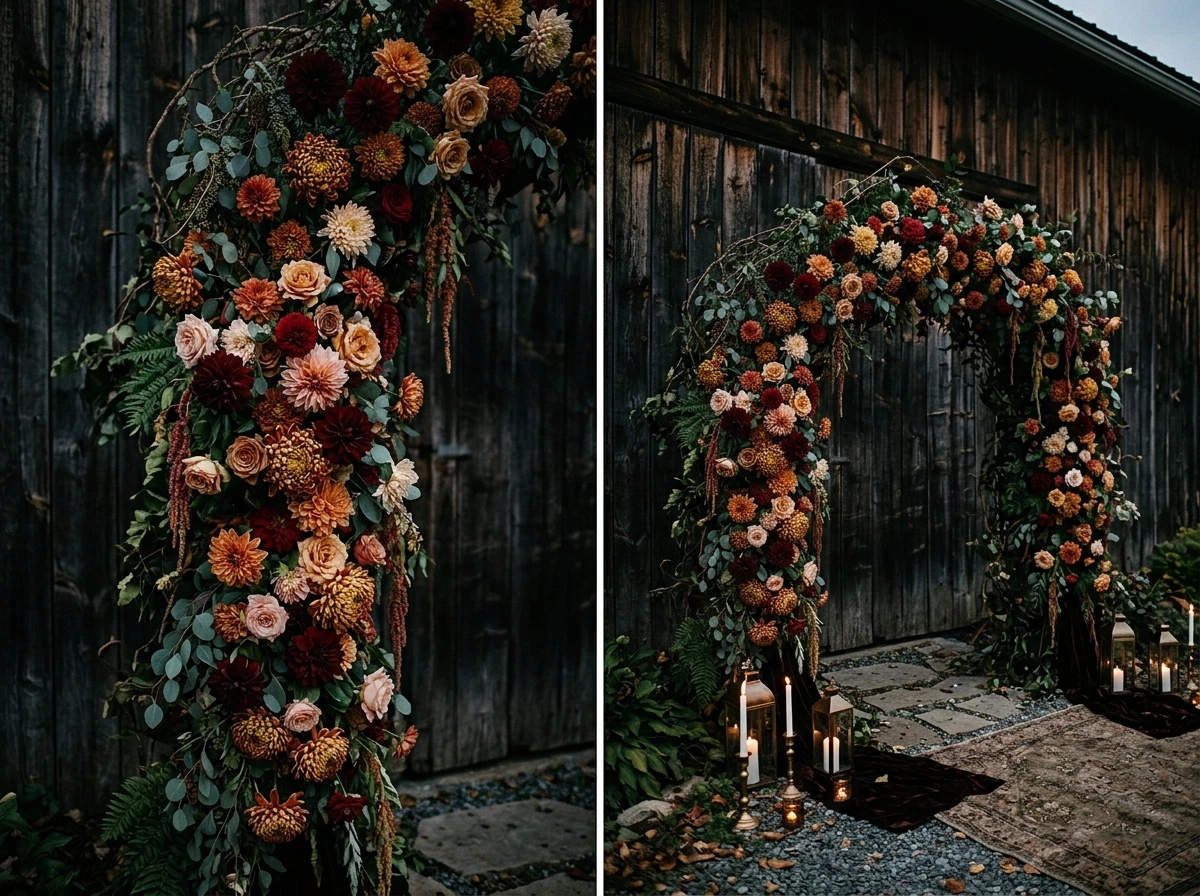 Fall Bloom Cascading Fall Wedding Arch