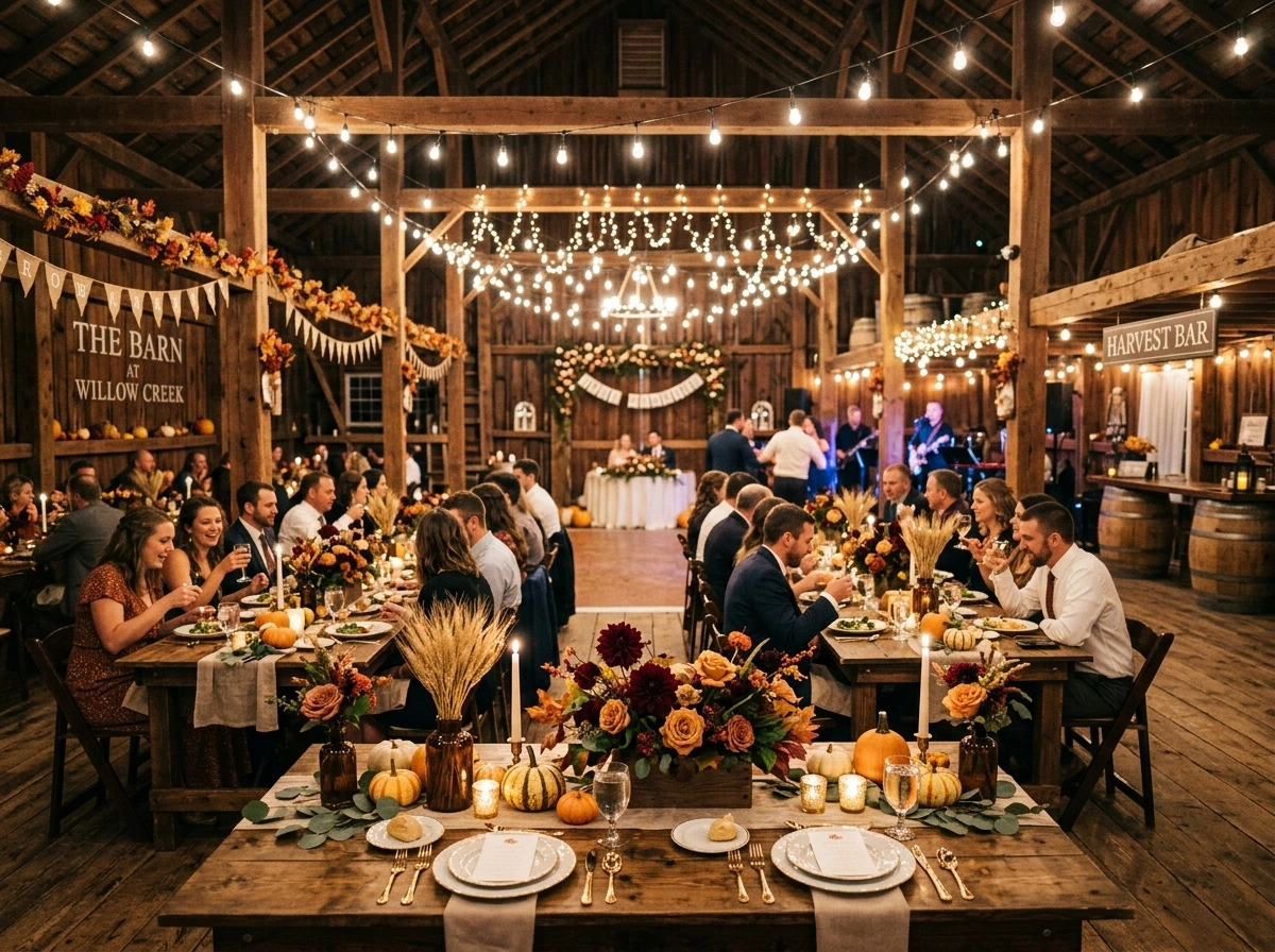 Fall Harvest: A Cozy Wedding Reception Theme for Autumn Couples
