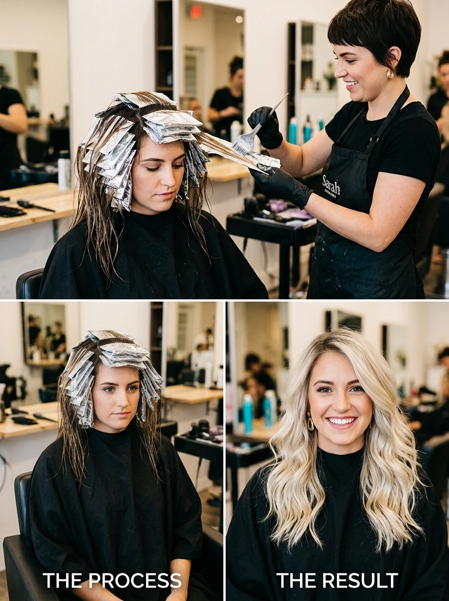Foilayage Technique for Brighter Blonde Results Than Classic Balayage Alone