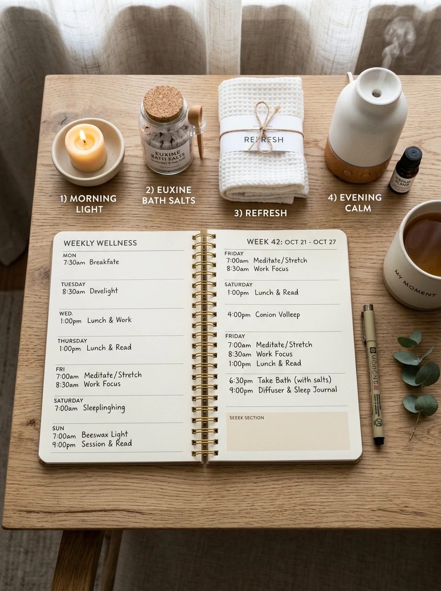 Full Home Spa Day Structure, Morning to Night