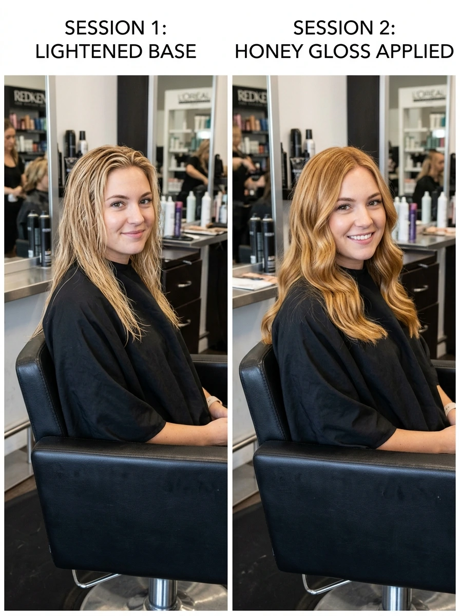Honey Blonde Balayage on Dark Hair, the Realistic Step-by-Step Color Journey