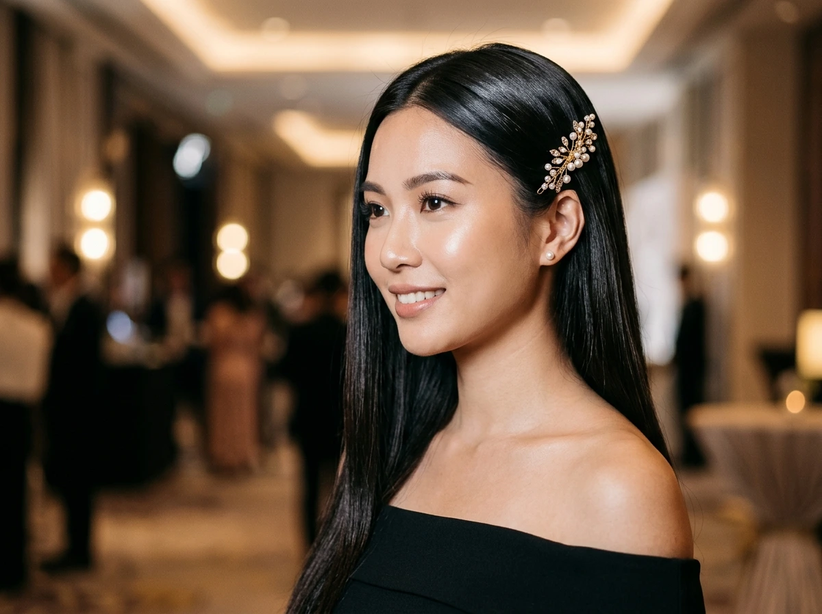 How to Wear Hair Down With a Side Accessory for Elegant Events