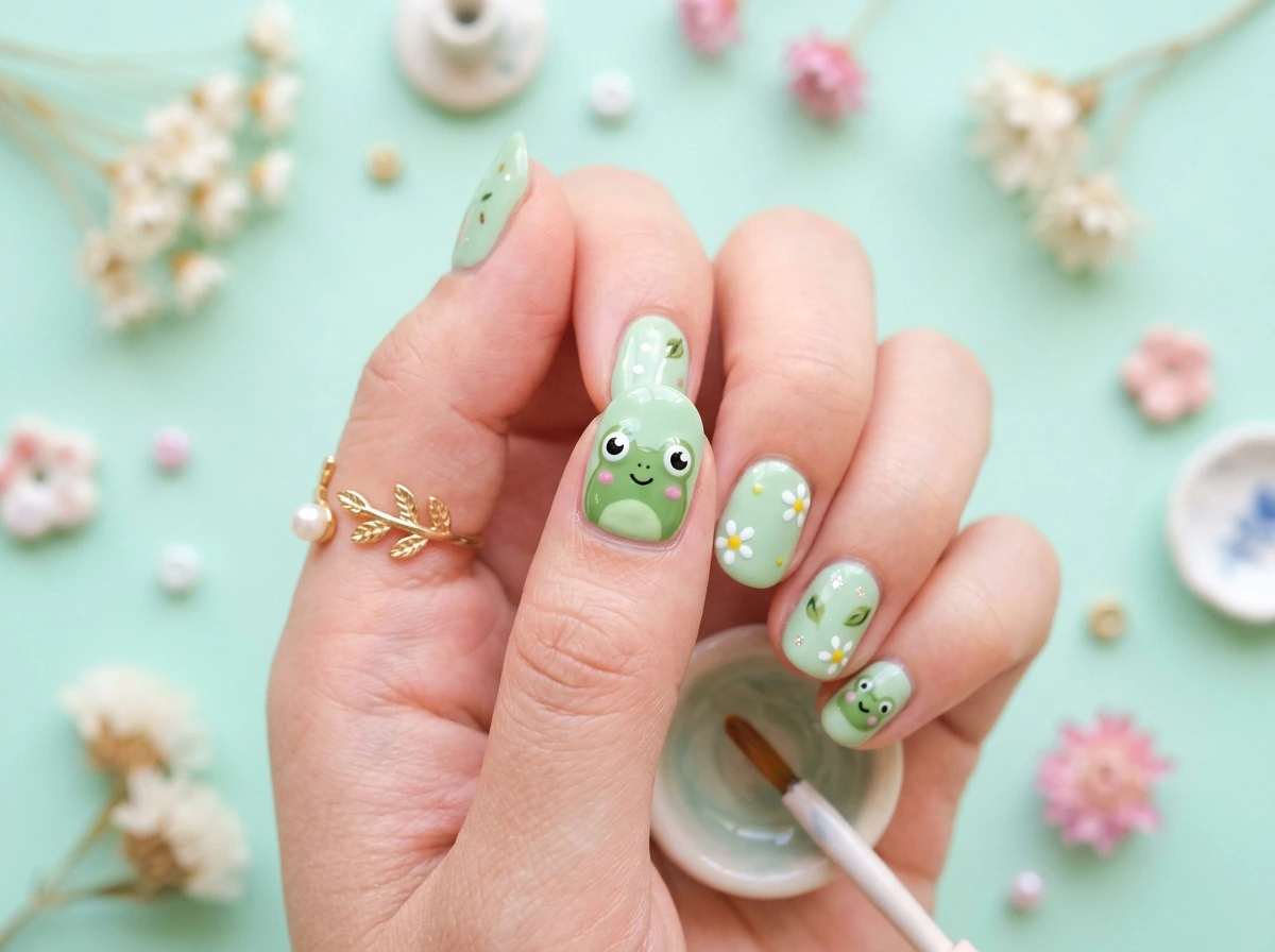 Kawaii Frog Nail Art For The Most Charming Set On This List