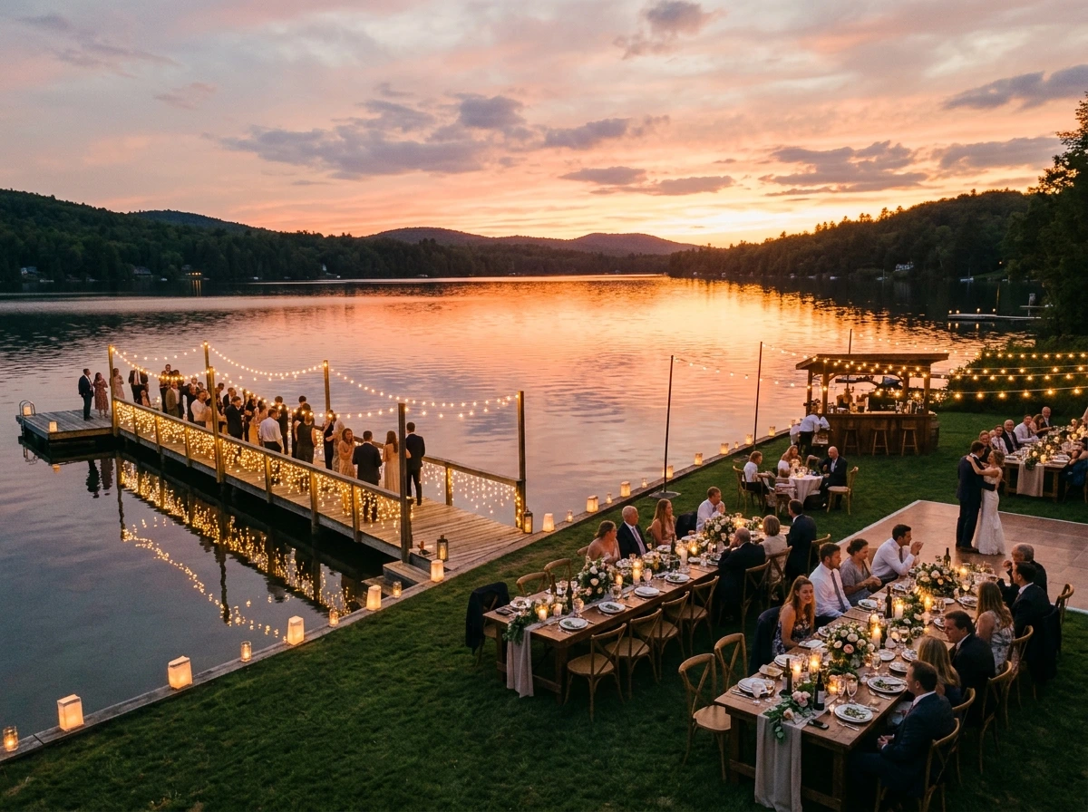 Lakeside Sunset: A Wedding Reception Theme Built Around Water and Golden Light