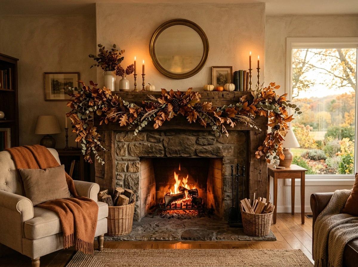 Let the Mantel Set the Autumn Color Palette