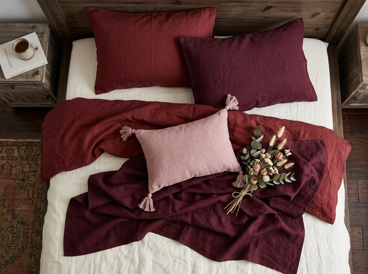 Merlot Bedding Layered Like a Cabernet Tasting