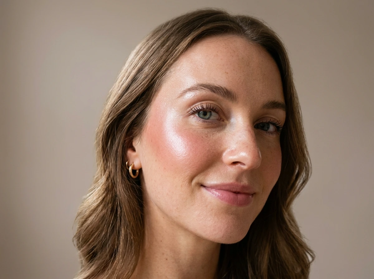 Natural Glowing Skin Becomes a Full Bridal Makeup Look With the Right Blush Placement
