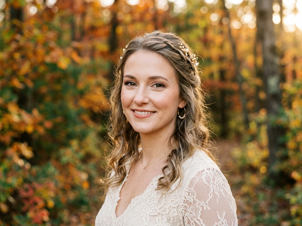 Natural Makeup Meets Loose Half-Up Hair for an Effortless Finish
