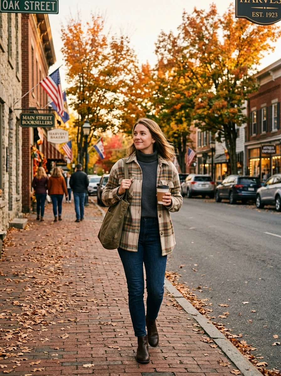 Neutral Plaid Shacket Over a Ribbed Turtleneck: Here's the Breakdown
