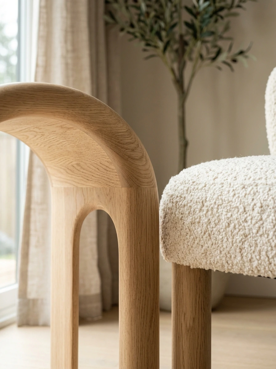 Rounded Furniture Softening a Boxy Room