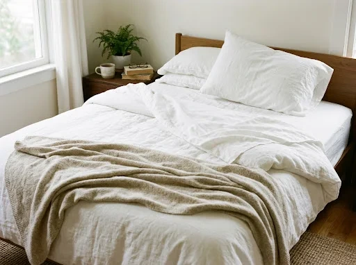 Sage Meets White in the Bedroom That Feels Like a Greenhouse at Dawn