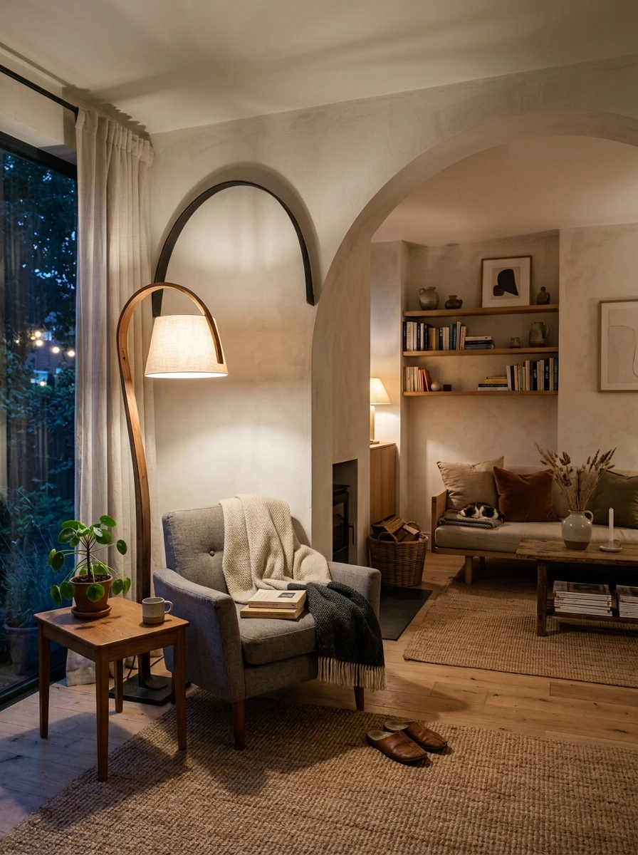 Sculptural Lighting as the Room's Only Ornament