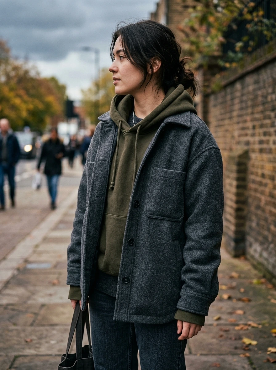 Shacket Over Hoodie: The Layering Combination Having a Major Moment