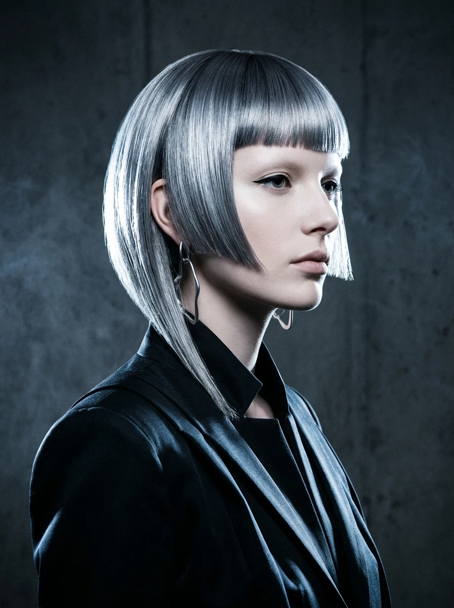 Silver-Blonde Balayage for a Cool Ethereal Result
