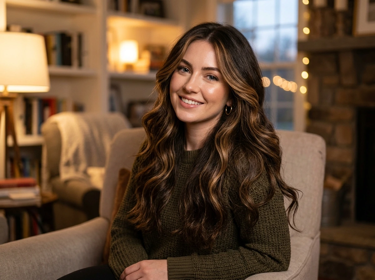 Soft Caramel Highlights on Dark Long Hair: The Money Piece Placement Guide