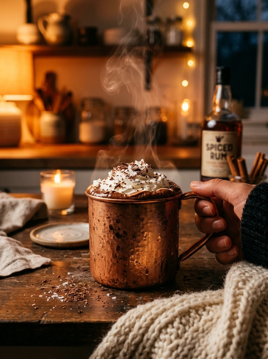 Spiced Rum Hot Chocolate for the Night It Finally Gets Cold