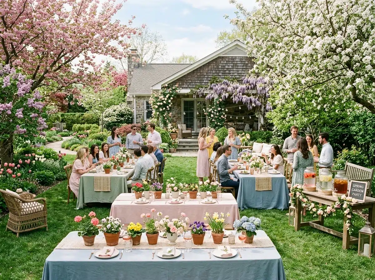 Spring Garden Party Setup for an American Backyard