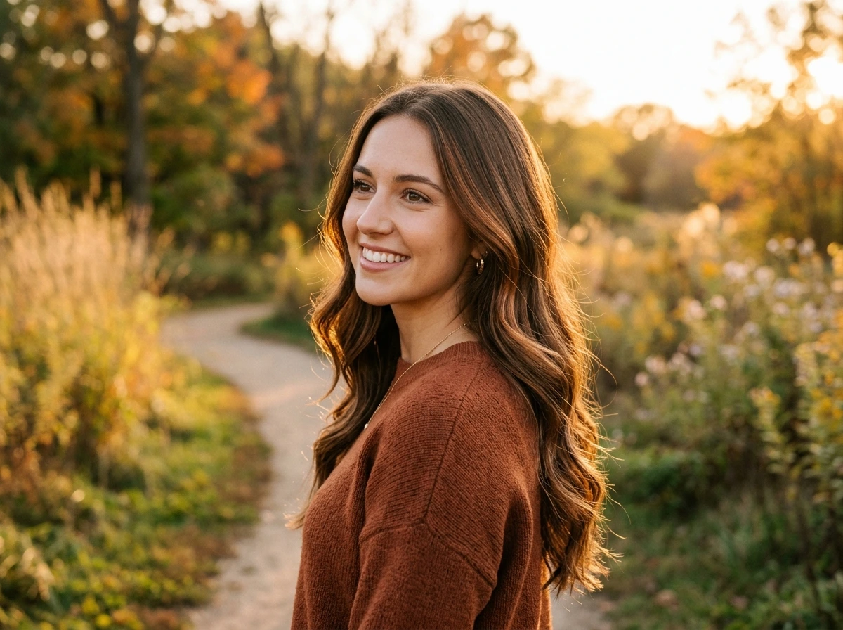 Subtle Copper Highlights on Brown Long Hair for Warmth Without Commitment