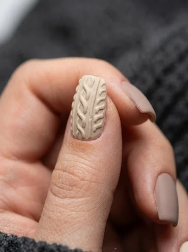 The 3D Texture Technique That Takes Sweater Nail Art to the Next Level