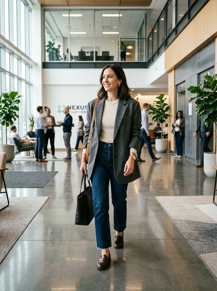 The Blazer Layer That Turns Jeans Into an Occasion Outfit