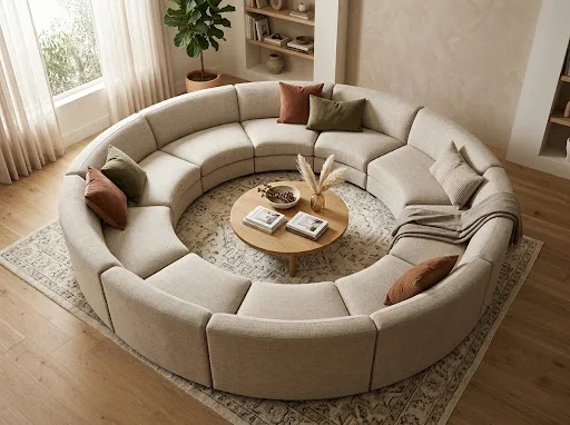 The Bouclé Curved Sofa Everyone Is Copying