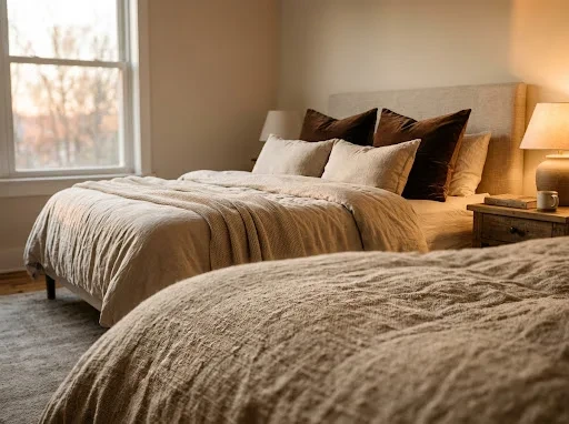The Brown Bedding Aesthetic Nobody Saw Coming Until It Became the Whole Room