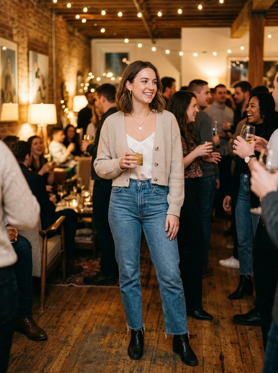 The Cardigan and Jeans Outfit I'd Wear to Almost Any Fall Party