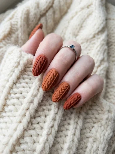 The Chunky Knit Texture That Works Even on Short Nails