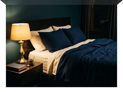 The Dark Navy Bedding Aesthetic for a Bedroom That Means Business
