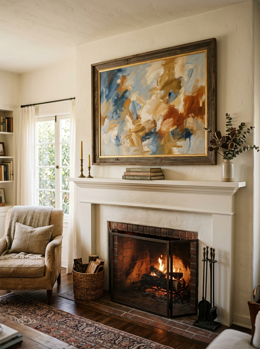 The Height Rule for Art Above the Fireplace Nobody Explains