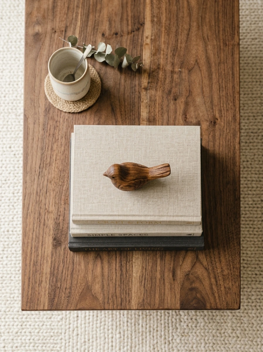 The Layered Book Stack With a Sculptural Topper