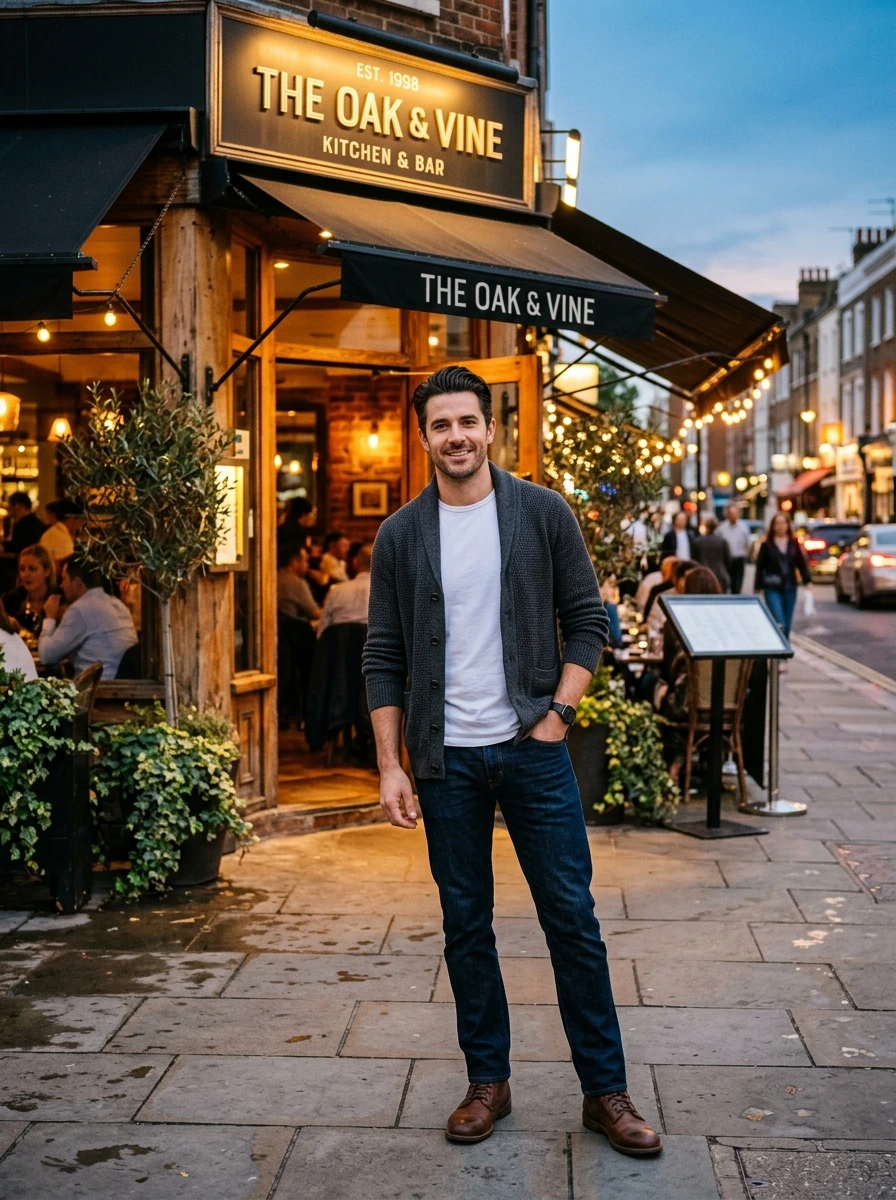 The Men's Black Sweater and Jeans Combination for Lazy Sundays