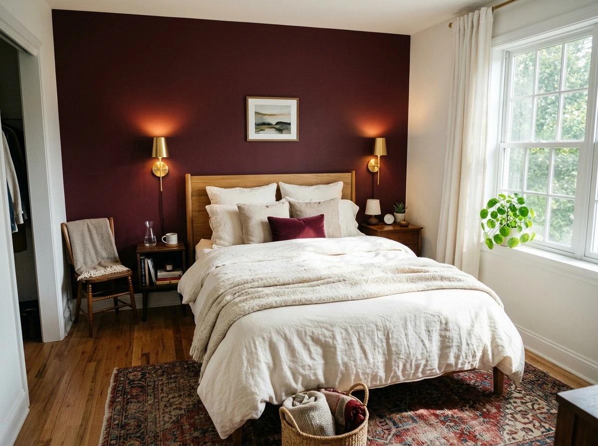 The Merlot Wall That Makes a Small Room Feel Intentional