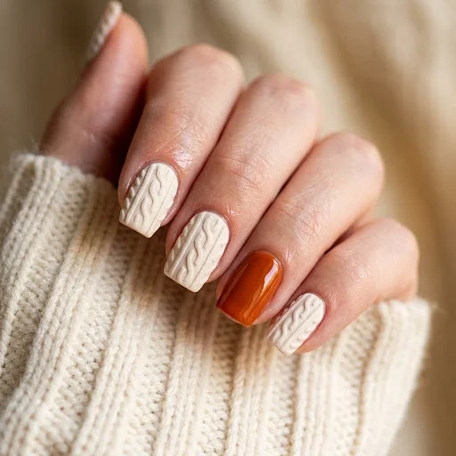 The Single Accent Nail That Makes Cable Knit Sweater Nails Feel Curated